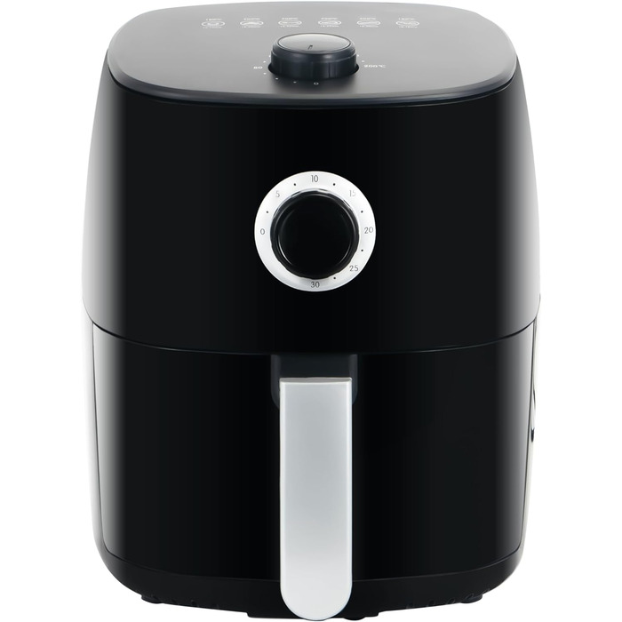 Головна Тенденції Міні-фритюрниця з програмованим регулюванням температури, 1400 Вт, таймер на 30 хвилин, смаження без олії, контейнери з антипригарним покриттям, які можна мити в посудомийній машині, і легко чиститься чорний (2.8 л)