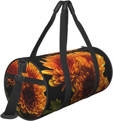 Спортивна сумка для подорожей, жовта, з квітковим принтом, сумка на ніч, чорна, універсальний розмір, дорожня сумка