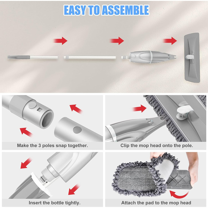 Швабра з функцією розпилення - EXEGO Швабра для підлоги з функцією розпилення Швабра для підлоги з функцією розпилення Швабра для