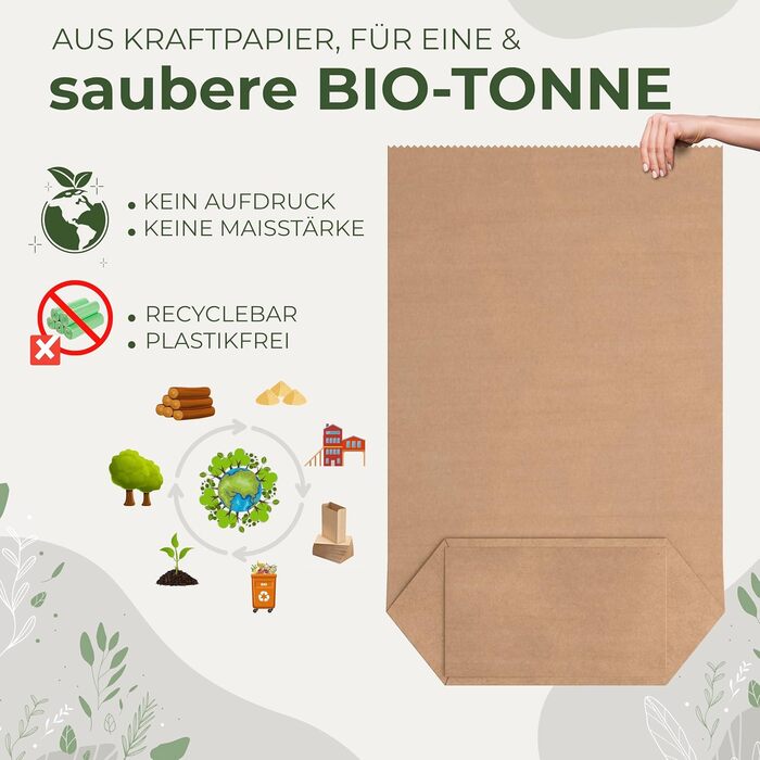 Пакети для органічних відходів BIOGLCK 60 л та 80 л 25 шт. Гнучке пристосування для контейнерів для органічних відходів об&39ємом 60 та 80 літрів Надзвичайно стійкі до розривів та вологостійкі