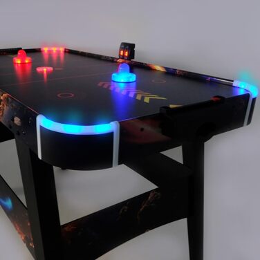Світлодіодний стіл для аерохокею від FASports, аерохокей для дітей/підлітків віком від 8 років, стіл для аерохокею з повітряними штовхачами та шайбами, що світяться Solar Fury 138x67x82 см