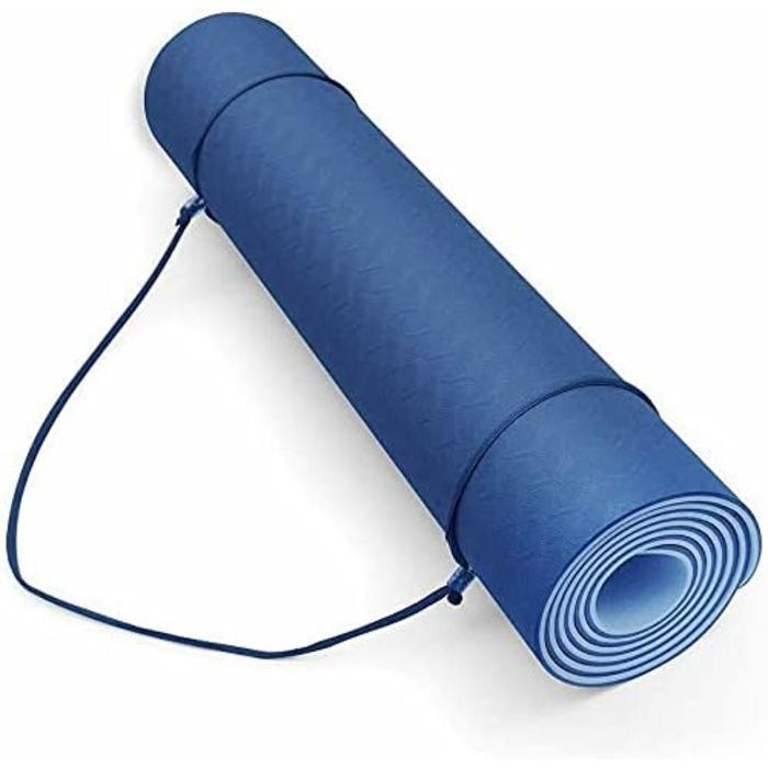 Тренажер Fidusport TPE Yoga Mat - Нековзний плечовий ремінь для фітнесу, пілатесу та гімнастики - Килимок для вправ з плечовим ременем і легкою конструкцією (світло-кораловий)