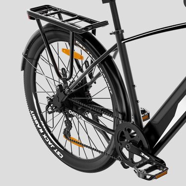 Електричний велосипед, 27,5-дюймовий електричний трекінговий велосипед/електроміський велосипед з літій-іонним акумулятором 36 В 12,5 Аг, запас ходу до 100 км у гібридному режимі, двигун 250 Вт, відповідає вимогам ЄС, із застосунком, чорний, 27M204