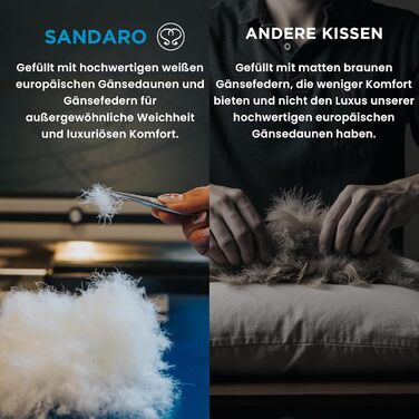 Пухово-пір&39яні подушки, 40x80 см, комплект з 2 шт., 3 камери (750 грамів) - сертифіковано Oeko-Tex 100 натуральний продукт у чохлі з чистої бавовни, подушка для сну Ultra Comfort, 2 шт. (1 упаковка), 3 камери, 40x80 см