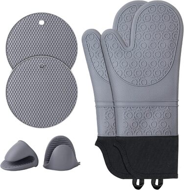 Рукавички для духовки Тримачі для духовки Рукавички для випічки Силікон Набір кухонних рукавичок термостійкий 230C- 2 рукавички дл