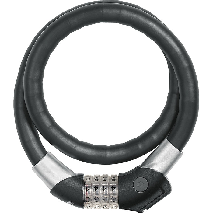 Тросовий замок ABUS Steel-O-Flex Raydo Pro 1460/85 KF - Комплект велосипедних замків з кронштейном KF для болта затискача велосипедного сидіння - 20 мм рівень безпеки 6 - Чорний одинарний