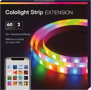 Світлодіодна стрічка Cololight 60 - Світлодіодна стрічка Cololight 60 - RGB стрічка, Wi-Fi, сумісна з Apple Homekit, Alexa, Google Home, будь-який світлодіод іншого кольору (60 світлодіодів на метр, розширення 2м) 60 світлодіодів на метр 2м розширення