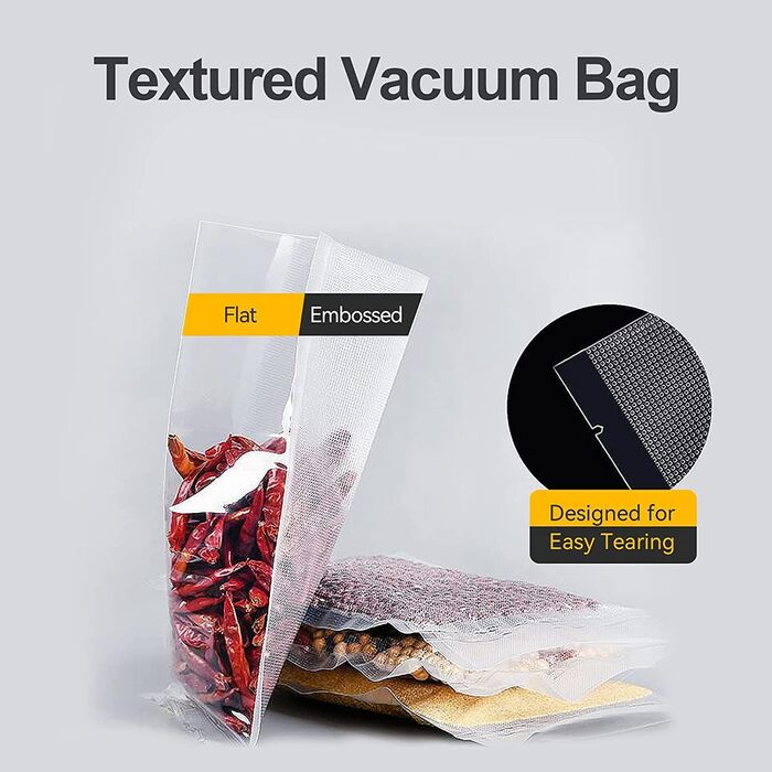 Структура вакуумного пакета MAGIC SEAL, дуже товста вакуумна пакувальна плівка 190 мкм, PAPE, без BPA, sac sous vide, 100 пакетів (28 x 40 см)