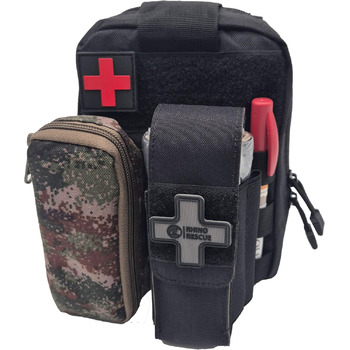 Аптечка першої допомоги для виживання, аптечка Molle з джгутом, кровоспинний бинт, гідрогелевий перев'язувальний матеріал, рятувал