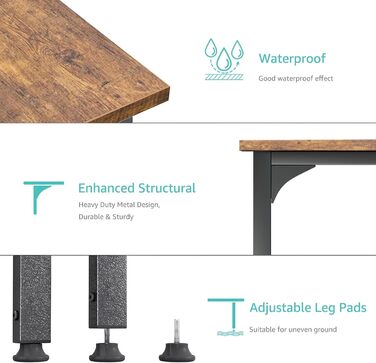 Невеликий письмовий стіл Lufeiya з 2 шухлядами, комп&39ютерний стіл, офісний стіл з полицею та сумкою для зберігання, невеликий письмовий стіл для офісу, кабінет, вінтажний коричневий, коричневий колір 39,4 дюйма