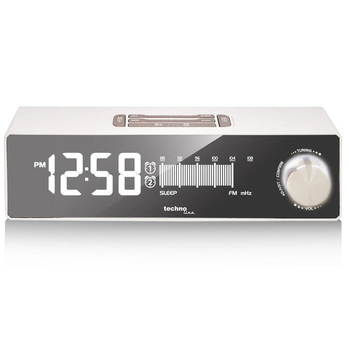 Годинник настільний з радіо Technoline WT483 White/Silver (WT483)