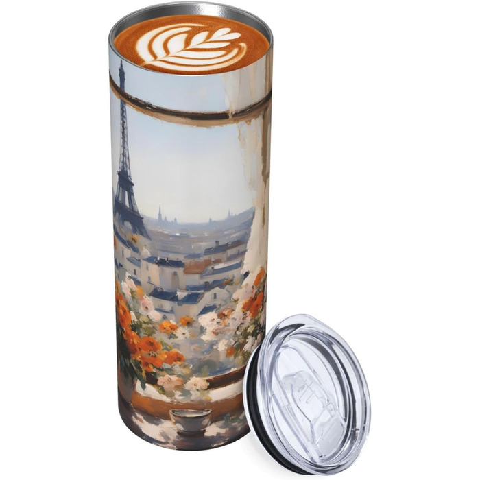 Кухоль з прямою трубочкою, 590 мл, красиві пілони вдалині, дорожній кухоль з принтом, підходить для кемпінгу, офісу та дому.