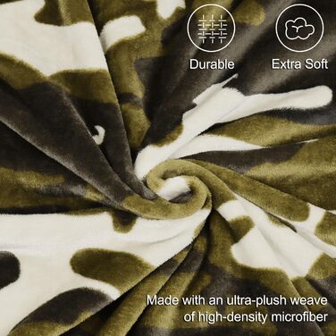 Камуфляжна плюшева ковдра, армійська ковдра, м&39які та теплі подарунки для чоловіків та хлопчиків, 150 x 200 см, Db-camouflage-01