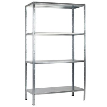 Система стелажів SCHULTE з 4 полицями PowerMAX, вантажопідйомність 65 кг, 190x100x40 см (ВxШxГ), оцинкована (полиця для зберігання, полиця для майстерні, полиця для підвалу, полиця для гаража, металева полиця)