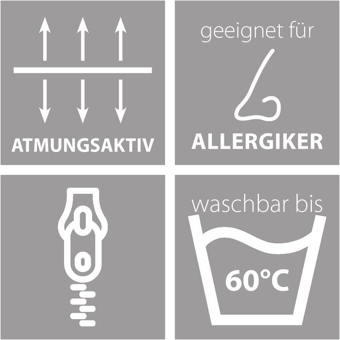 Подушка Dream Night Comfort з чохлом з чистої бавовни, сертифікована Oeko-Tex подушка з блискавкою, 80x80 см, розроблена в Німеччині 80 x 80 см 1