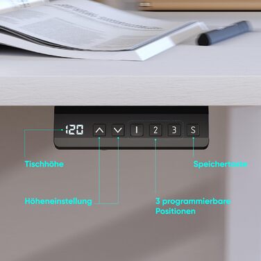 Каркас столу ONKRON з регульованою висотою та 2 двигунами, до 100 кг, стіл з електричним регулюванням висоти для сидіння та стояння з 3 налаштуваннями пам&39яті, електричні ніжки столу, біла рама столу CDF222E-W