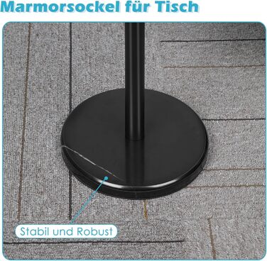 Невеликий чорний круглий журнальний столик Smusei з мармуровою основою - приставний столик для вітальні, спальні, невеликих приміщень - 32 см, чорний