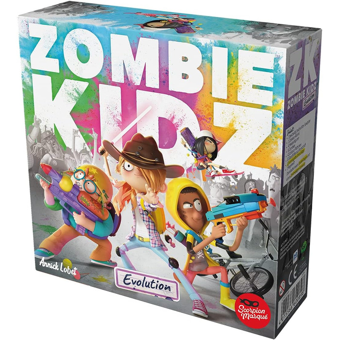Маска скорпіона, Zombie Kidz Evolution, дитяча гра, настільна гра, 2-4 гравці, вік 7, 15 хвилин, німецька, різнокольорова, барвиста