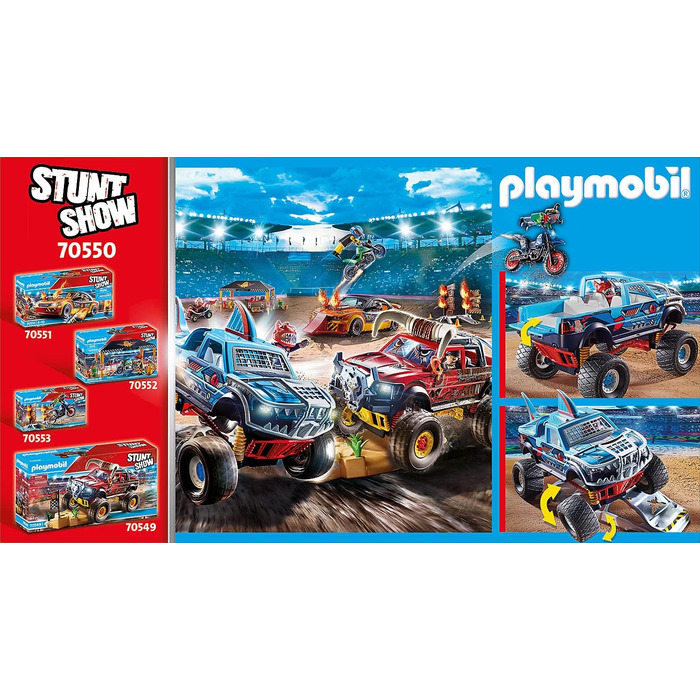 Трюкове шоу PLAYMOBIL 70550 Монстр-трак Акула, для дітей віком 4-10 років