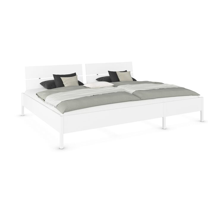 Сімейне ліжко, ліжко, багатомісне ліжко, спальна зона 270x200 см для сну з родиною, колір білий, 278x95x217 см, дерев&39яне узголів&39я 270x200 см