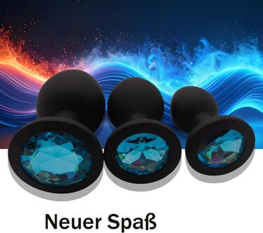 Набір анальних пробок ZYQMEL, силікон, синій, 3 шт.