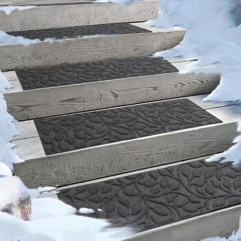 Килимки для сходів Aucuda, 6 шт. , сіре листя