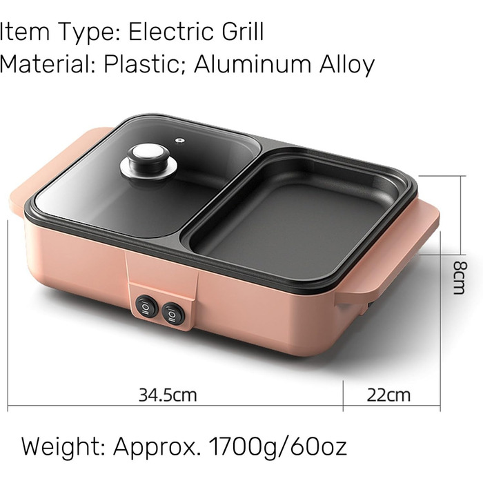 Вт електричний гриль для внутрішнього гриля, електричний корейський гриль, контактний гриль, міні-електрична сковорода на сковороді, гаряча каструля на 2 особи, дворазова вилка ЄС, 220 В 180 , для дому, кімнати в гуртожитку, 1200