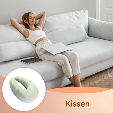 Універсальна ергономічна в&39язана подушка Crealis - подушка для читання для дорослих, сидіння в ліжку, ергономічний підлокітник, аксесуари для дому для дивана, гри, роботи, в&39язання гачком, відпочинку, підлоги, квартири, зелена