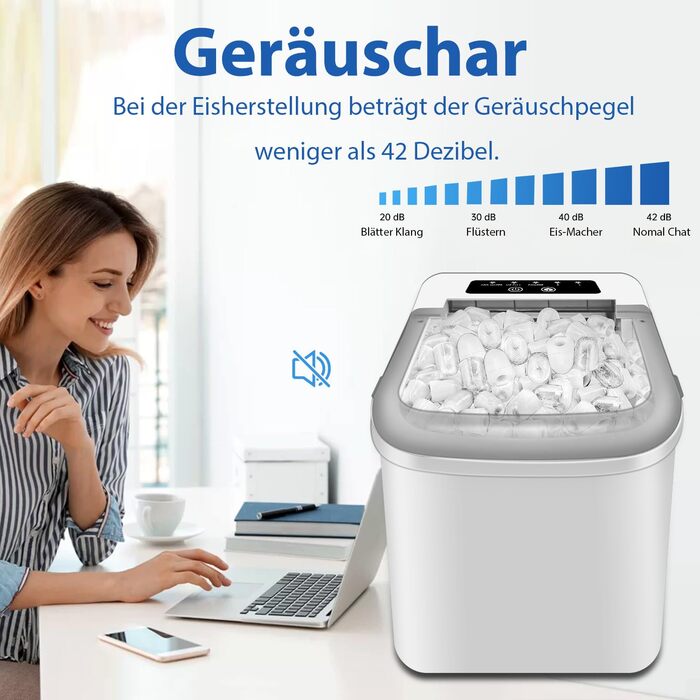 Машина для виробництва кубиків льоду, 15 кг 24 години, 9 кубиків льоду за 6 хвилин, льодогенератор з лопатою для льоду та кошиком, льодогенератор для кухні, офісу, автофургону