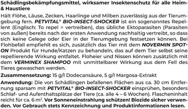 Мл - Одноразовий засіб від комах, 74132 Petvital Bio-Insect-Shocker, 500
