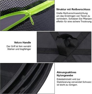 Сітка для сушіння трав Coopache чорна, 4-шарова сушарка для трав підвісна з S-подібними гачками, стійка для сушіння рослин на блис