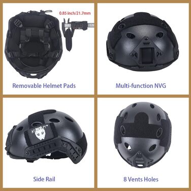 Набір шоломів для страйкболу PJ Type Тактичний військовий шолом для пейнтболу Airsoft Fast з чохлом