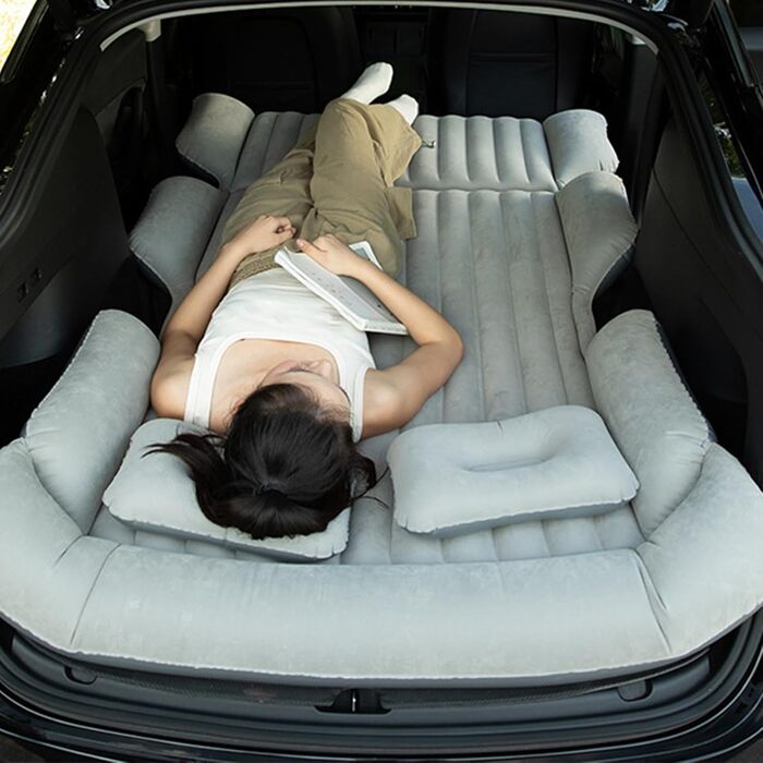 Автомобільний матрац для Hyundai Santa Fe/Grand Santa Fe TM/DM/cm/SM 2001-2025 Надувний матрац у багажник автомобіля Портативний автомобільний килимок для сну з повітряним насосом, сірий