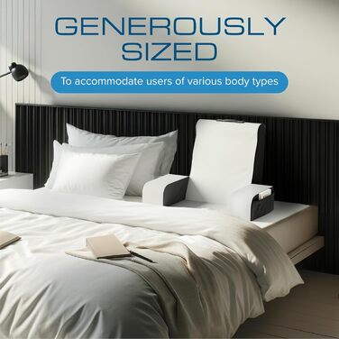 Подушка для читання Klbs Wedge, подушка для спинки ліжка, подушка з підлокітниками для телевізора, книг, ігор, для гуртожитку, спинка (сіра/біла, стандартна) стандартна сіра/біла