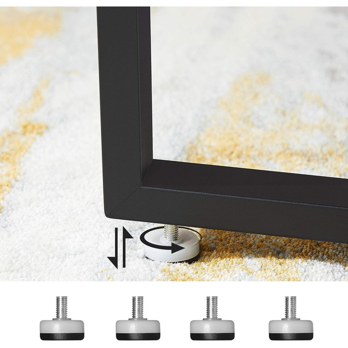 Круглий журнальний столик VASAGLE, стіл для вітальні, індустріальний стиль, сталевий каркас, легке складання, для вітальні, спальні, рустикальний коричневий та чорний LCT88 шт. Рустикальний коричневий чорний