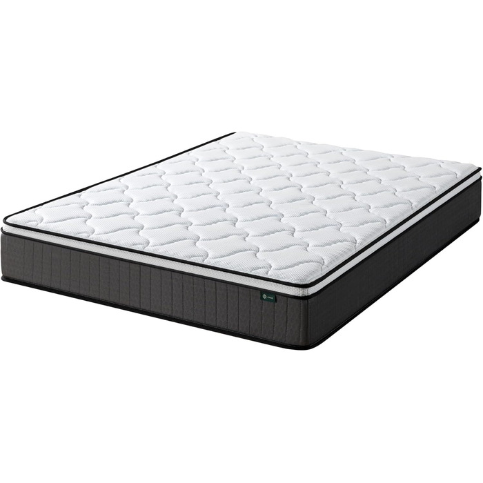 Матрац Zinus Tight Top Pocket Spring 140x200 см - Середня жорсткість - Перероблений наповнювач та комфортна піна високої щільності - Висота 25 см - Сертифіковано OEKO-TEX Білий 25 сантиметрів 140 x 200 см