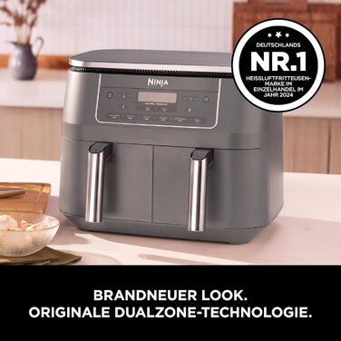 Цифрова аерофритюрниця Ninja Dual Zone, 7,6 л, 6-в-1, металік