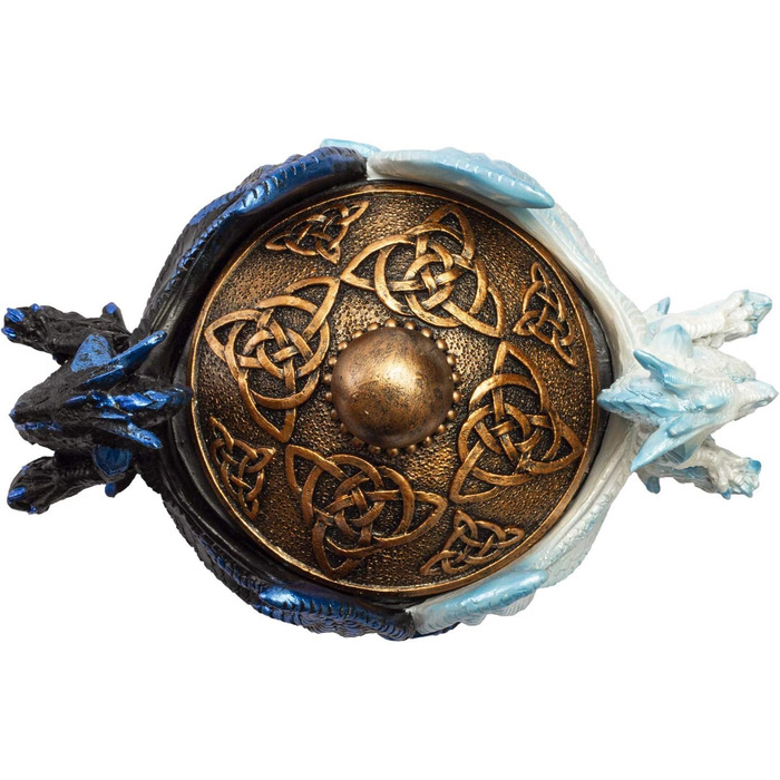 Тихоокеанські подарунки, фентезі, кельтське вузлування, подвійні дракони Інь-Янь, декоративна дрібничка, скринька для ювелірних виробів, фігурка, 5,75 дюйма завдовжки