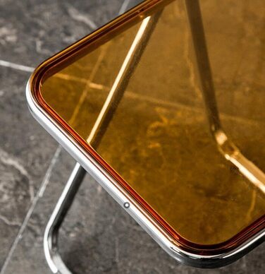 Акриловий бічний столик, складаний, прозорий, приліжковий столик, столик для відпочинку, журнальний столик для домашнього офісу, виставковий столик (розмір 436x44 см, колір помаранчевий) 436x44 см помаранчевий