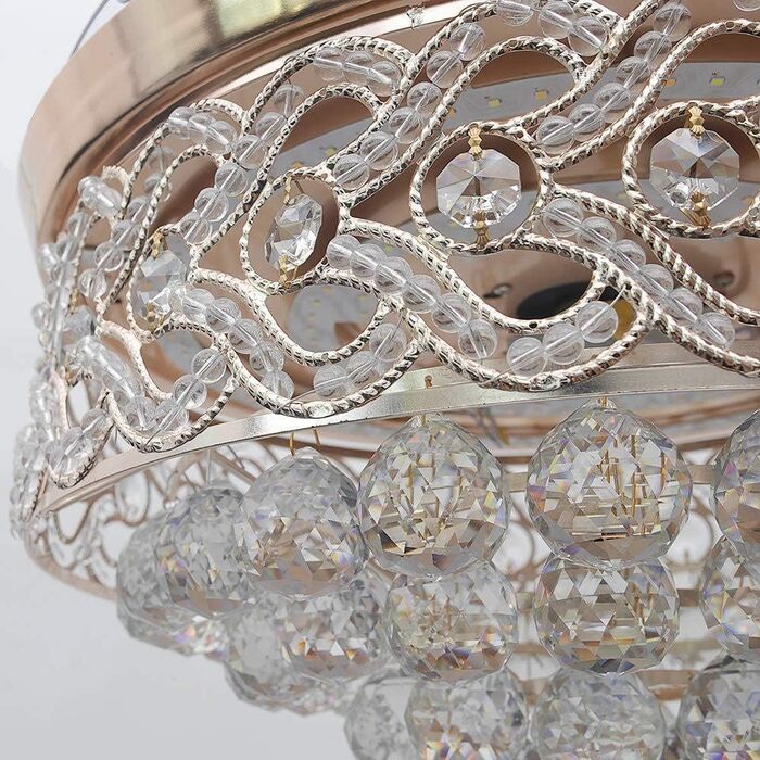 Безшумний стельовий вентилятор кришталевий стельовий вентилятор з підсвічуванням, висувна, невидима люстра, стельовий вентилятор з