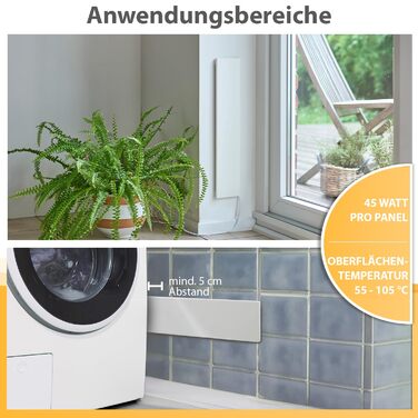 Інфрачервона нагрівальна панель Northpoint проти цвілі, електричний засіб для видалення цвілі, 2 шт., придатна для використання по всьому будинку - позбавляє від цвілі БЕЗ хімікатів - для стін та ванних кімнат