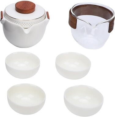 Китайський чайний сервіз RiToEasysports для подорожей, керамічний набір для чаювання в стилі кунг-фу з чайником, чашками та зручним кейсом для зберігання, ідеальний для поціновувачів чаю