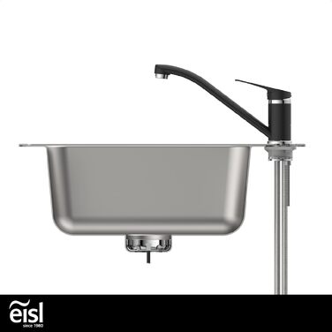 Кухонний змішувач EISL SPEED, одноважільний кран для мийки, поворотний на 360, хром/чорний, NI182SCR-B Speed Schwarz