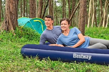 Надувне ліжко Bestway Blue Horizon Double XL/Lo 203 x 183 x 22 см, синє односпальне