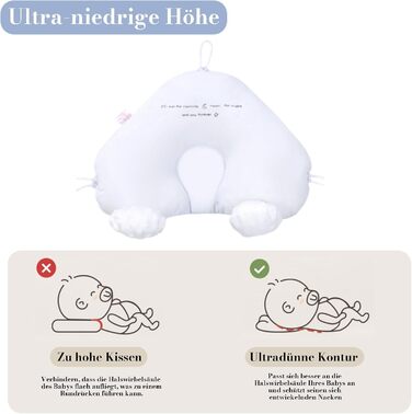 Подушка для плоскої голови, універсальна подушка для сну на боці, подушка для підтримки всього тіла, U-подібна подушка для обіймів, регульована, знімна та пральна для голови, шиї, ніг та всього тіла, різнокольорова