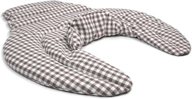 Подушка для шиї та шийного відділу хребта - шия плечі спина - коричнево-біла - подушка з органічної спельти - подушка для шиї з підігрівом - подушка з органічного зерна спельти для шиї та плечей