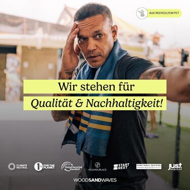 Фітнес-рушник WOODSANDWAVES з дизайнерським дизайном, кишенею та надзвичайно сильним магнітом - ідеальний спортивний рушник для тренажерного залу та фітнес-студії Нековзний, без запаху, швидковисихаючий для активного тренування