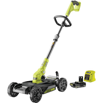 Акумуляторна міська газонокосарка RYOBI 18 V ONE RY18LMC30A-120 (ширина зрізу 33 см, 4-ступінчасте регулювання висоти зрізу від 38 до 75 мм, автоматичне подовження струни, в комплекті акумулятор 2,0 Ач та зарядний пристрій) в комплекті акумулятор 2,0 Ач з