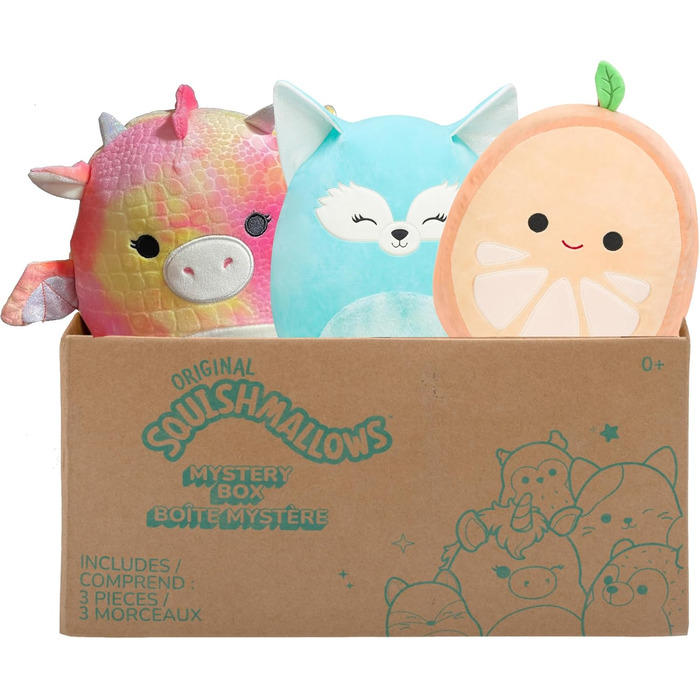 М&39які іграшки SQCR04665 - Таємнича коробка, містить 3 м&39які іграшки-сюрпризів розміром 20 см, офіційні плюшеві іграшки Jazwares, таємничий набір з 3 плюшевих іграшок 20,3 см Таємнича коробка