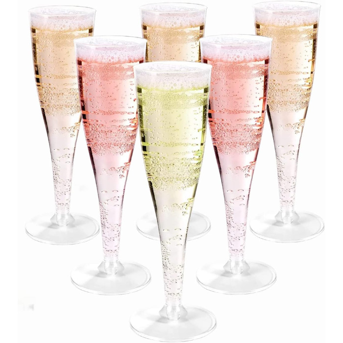 Пластикові келихи для шампанського Alihoo, 20 шт. прозорих пластикових келихів для шампанського, десертні чашки, келихи для шампан